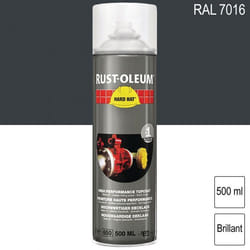 Peinture de finition industrielle aérosol Hard Hat RAL 7016 Gris anthracite brillant 500ml RUST-OLEUM