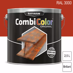 Peinture fer CombiColor Original 2,5L RUST-OLEUM • Primaire et couche de finition tout-en-un • Pour une application sur la ro ...