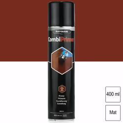Primaire antirouille Combiprimer mat aérosol 400ml RUST-OLEUM - Recouvrable dans l'heure ou après 48 heures - Sans plomb ni c ...