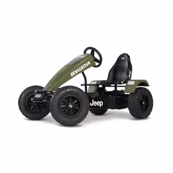 BERG Kart à pédales avec XL-frame Jeep® Revolution avec 3 vitesses, 5 an(s), Plastique, Métal, Kaki, Noir