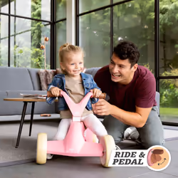 BERG Porteur et kart à pédales GO² Retro rose