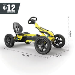 Kart à pédales BERG Rally DRT Jaune - Pour Enfant - 3 vitesses - Pneus à chambre à air