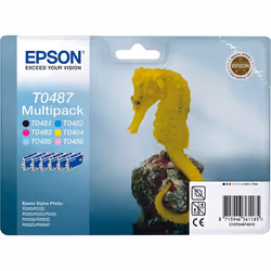 Epson Seahorse Multipack "Hippocampe" (T0487) - Encres QuickDry N, C, Cc, M, Mc, J, 1 pièce(s), Multi pack