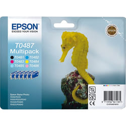 Epson Seahorse Multipack "Hippocampe" (T0487) - Encres QuickDry N, C, Cc, M, Mc, J