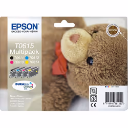 Epson Teddybear Multipack "Ourson" (T0615) - Encres DURABrite Ultra N, C, M, J, Rendement standard, 8 ml, 8 ml, 1 pièce(s), M ...