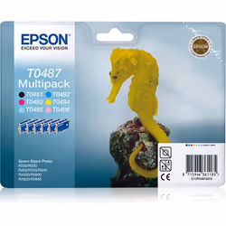 Epson Seahorse Multipack "Hippocampe" (T0487) - Encres QuickDry N, C, Cc, M, Mc, J, 1 pièce(s), Multi pack