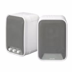 Epson Haut parleurs actifs - ELPSP02, 2.0 canaux, Avec fil, 30 W, 80 - 20000 Hz, 8 Ohm, Blanc