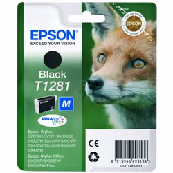 Epson Fox Singlepack Black T1281 DURABrite Ultra Ink