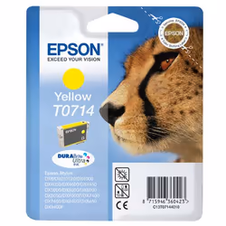 Epson Cheetah Singlepack Yellow T0714 DURABrite Ultra Ink, Encre à pigments, 1 pièce(s)