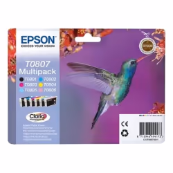 Epson Hummingbird Multipack "Colibri" (T0807) - Encres Claria N, C, M, J, Cc, Mc, Noir, Cyan, Cyan clair, Magenta clair, Mage ...