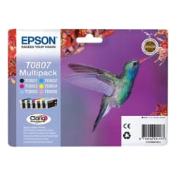 Epson Hummingbird Multipack "Colibri" (T0807) - Encres Claria N, C, M, J, Cc, Mc