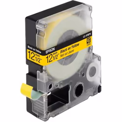 Epson LC-4YBP9 - Couleur Pastel - Noir sur Jaune - 12mmx9m - LW-300/400/400VP/700/900P, Noir sur jaune, Transfert thermique,  ...