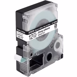 Epson LC-4WBW9 - Adhésif Fort - Noir sur Blanc - 12mmx9m - LW-300/400/400VP/700/900P, Noir sur blanc, Transfert thermique, Ch ...