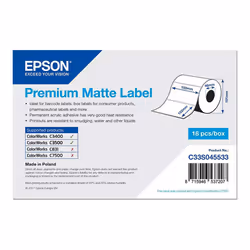 Epson Premium Matte Label - Die-cut Roll: 102mm x 152mm, 225 labels, Blanc, Jet d'encre, Acrylique, Permanent, Mat, - Epson T ...