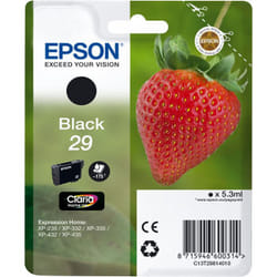 Epson Strawberry 29 K cartouche d'encre 1 pièce(s) Original Rendement standard Noir
