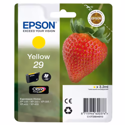 Epson Strawberry 29 Y, Rendement standard, Encre à pigments, 3,2 ml, 180 pages, 1 pièce(s)