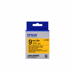 Epson LK-3YBW - Adhésif Fort - Noir sur Jaune - 9mmx9m, Noir sur jaune, Japon, LabelWorks LW-1000P LabelWorks LW-300 LabelWor ...