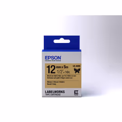 Epson Ruban satin pour étiqueteuse LK-4KBK Noir/Or 12 mm (5 m)
