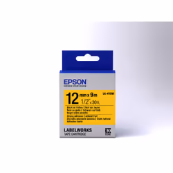 Epson LK-4YBW - Adhésif Fort - Noir sur Jaune- 12mmx9m
