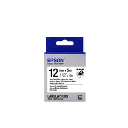 Epson LK-4WBQ - Spécial tissu thermocollant - Noir sur Blanc - 12mmx5m
