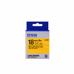 Epson LK-5YBP - Couleur Pastel - Noir sur Jaune - 18mmx9m, Noir sur jaune, Japon, LabelWorks LW-1000P LabelWorks LW-400 Label ...