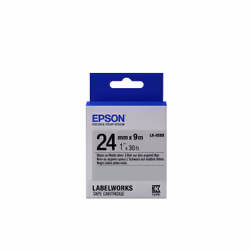 Epson LK-6SBE - Mat - Noir sur Argent Mat - 24mmx9m, Noir sur argent, Japon, LabelWorks LW-1000P LabelWorks LW-600P LabelWork ...