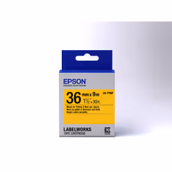 Epson LK-7YBP - Couleur Pastel - Noir sur Jaune - 36mmx9m