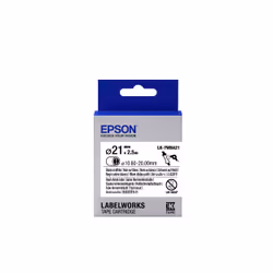 Epson LK-7WBA21 - Thermorétrécissant (HST) - Noir sur Blanc - Diam. 21 mmx2.5m, Noir sur blanc, Japon, 2,1 cm, LabelWorks LW- ...