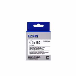 Epson LK-8WBWAA - Etiquettes prédécoupées Rondes - Noir sur Blanc - Diam. 25 mm (180 étiquettes), Noir sur blanc, 180 pièce(s ...