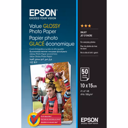 Epson Value Glossy Photo Paper - 10x15cm - 50 Feuilles, Gloss, 183 g/m², 10x15 cm, Office printing, calendrier, Photo collage ...
