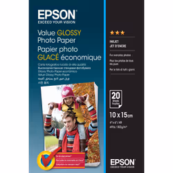 Epson Value Glossy Photo Paper - 10x15cm - 20 Feuilles, Gloss, 183 g/m², 10x15 cm, Office printing, calendrier, Photo collage ...