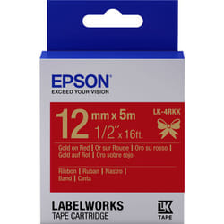 Epson Ruban satin pour étiqueteuse LK-4RKK Or/Rouge 12 mm (5 m)