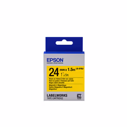Epson Ruban magnétique pour étiqueteuse LK-6YB2 Noir/Jaune 24 mm (1,5 m), Noir sur jaune, Japon, 2,4 cm, 1,5 m, 1 pièce(s), 3 ...