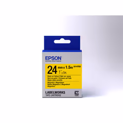 Epson Ruban magnétique pour étiqueteuse LK-6YB2 Noir/Jaune 24 mm (1,5 m)
