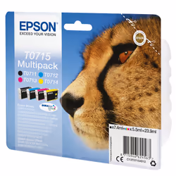 Epson Multipack "Guépard" (T0715) - Encres DURABrite Ultra N, C, M, J