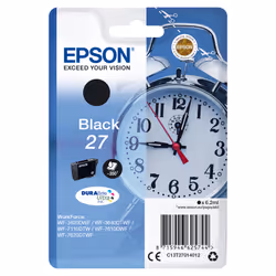 Epson Alarm clock Cartouche "Réveil" 27 - Encre DURABrite Ultra N, Rendement standard, Encre à pigments, 6,2 ml, 350 pages, 1 ...