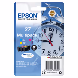 Epson Alarm clock Multipack "Réveil" 27 - Encre DURABrite Ultra C,M,J, Encre à pigments, 3,6 ml, 300 pages, 1 pièce(s), Multi ...