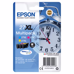 Epson Alarm clock Multipack "Réveil" 27XL - EncreDURABrite Ultra C,M,J, Rendement élevé (XL), Encre à pigments, 10,4 ml, 1100 ...
