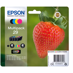 Epson Strawberry Multipack "Fraise" 29 - Encre Claria Home N,C,M,J, Rendement standard, 5,3 ml, 3,2 ml, 175 pages, 1 pièce(s) ...