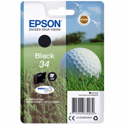 Epson Golf ball Singlepack Black 34 DURABrite Ultra Ink, Rendement standard, Encre à pigments, 6,1 ml, 350 pages, 1 pièce(s)