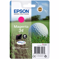 Epson Golf ball Singlepack Magenta 34 DURABrite Ultra Ink, Rendement standard, Encre à pigments, 4,2 ml, 300 pages, 1 pièce(s ...