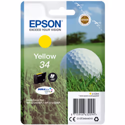 Epson Golf ball Singlepack Yellow 34 DURABrite Ultra Ink, Rendement standard, Encre à pigments, 4,2 ml, 300 pages, 1 pièce(s)