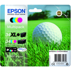 Epson Golf ball C13T34794010 cartouche d'encre 1 pièce(s) Original Rendement élevé (XL) Noir, Cyan, Magenta, Jaune
