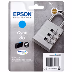 Epson Padlock Singlepack Cyan 35 DURABrite Ultra Ink, Rendement standard, 9,1 ml, 650 pages, 1 pièce(s)