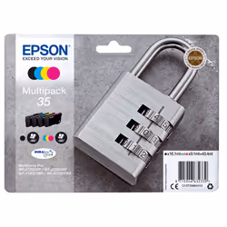 Epson Padlock Multipack 4-colours 35 DURABrite Ultra Ink, Rendement standard, Encre à pigments, 16,1 ml, 9,1 ml, 1 pièce(s),  ...