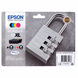 Epson Padlock Multipack 4-colours 35XL DURABrite Ultra Ink, Rendement élevé (XL), Encre à pigments, 41,2 ml, 20,3 ml, 1 pièce ...