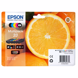 Epson Oranges Multipack 5-colours 33 Claria Premium Ink, Rendement standard, Encre à pigments, Encre à colorant, 6,4 ml, 4,5 ...