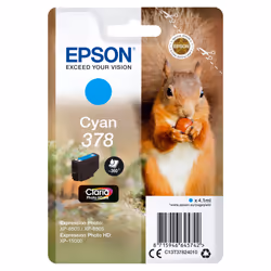 Epson Squirrel Singlepack Cyan 378 Claria Photo HD Ink, Rendement standard, 4,1 ml, 360 pages, 1 pièce(s)