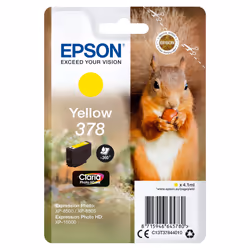 Epson Squirrel Singlepack Yellow 378 Claria Photo HD Ink, Rendement standard, Encre à pigments, 4,1 ml, 360 pages, 1 pièce(s)
