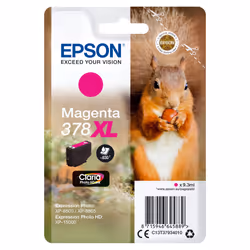 Epson Squirrel Singlepack Magenta 378XL Claria Photo HD Ink, Rendement élevé (XL), Encre à pigments, 9,3 ml, 830 pages, 1 piè ...
